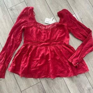 New Free People Berry peasant top medium